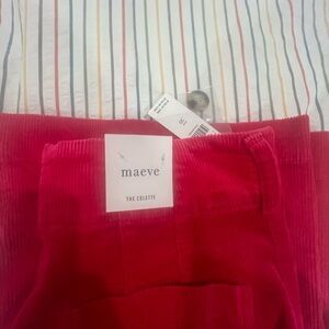 Maeve Vibrant Red Corduroy Trousers